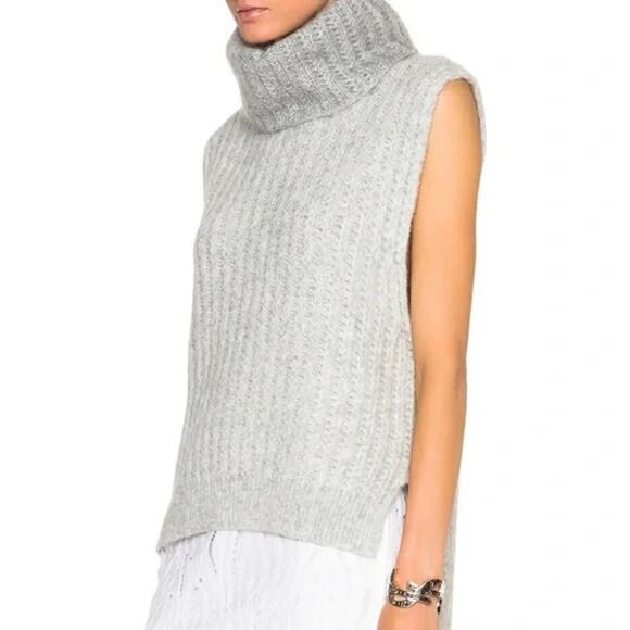 3.1 Philip Lim Sweaters - 3.1 Philip Lim Gray Mohair Sleeveless Sweater High Low Size Medium